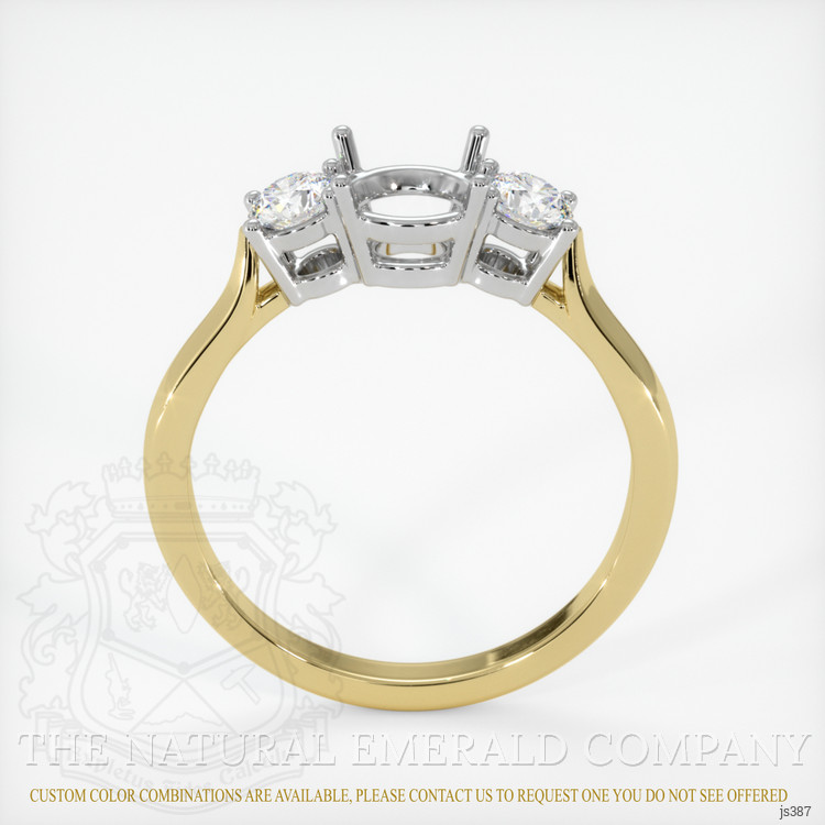 18K White & Yellow Three Stone Ring Setting