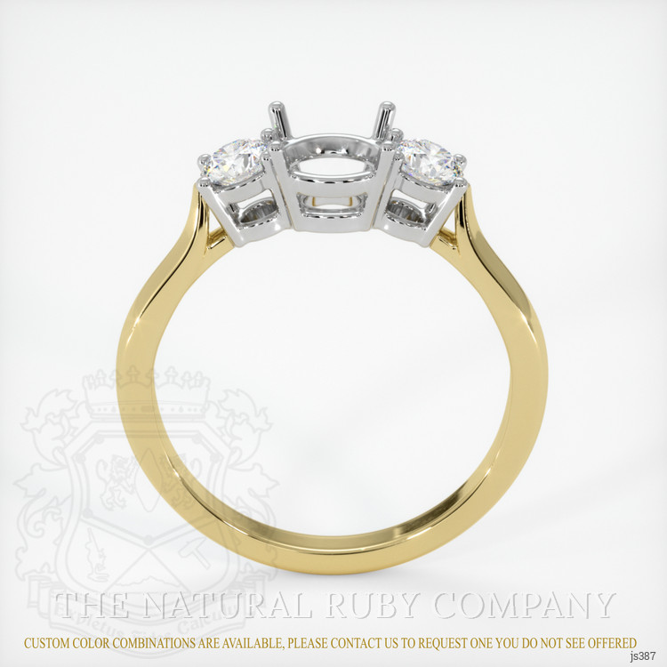 18K White & Yellow Three Stone Ring Setting