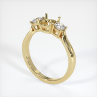 10K Yellow Gold Three Stone Ring Setting Video