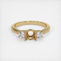 10K Yellow Gold Three Stone Ring Setting Image