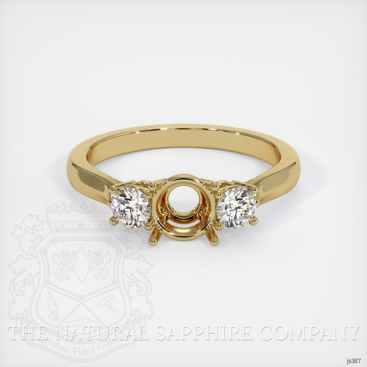 10K Yellow Gold Three Stone Ring Setting