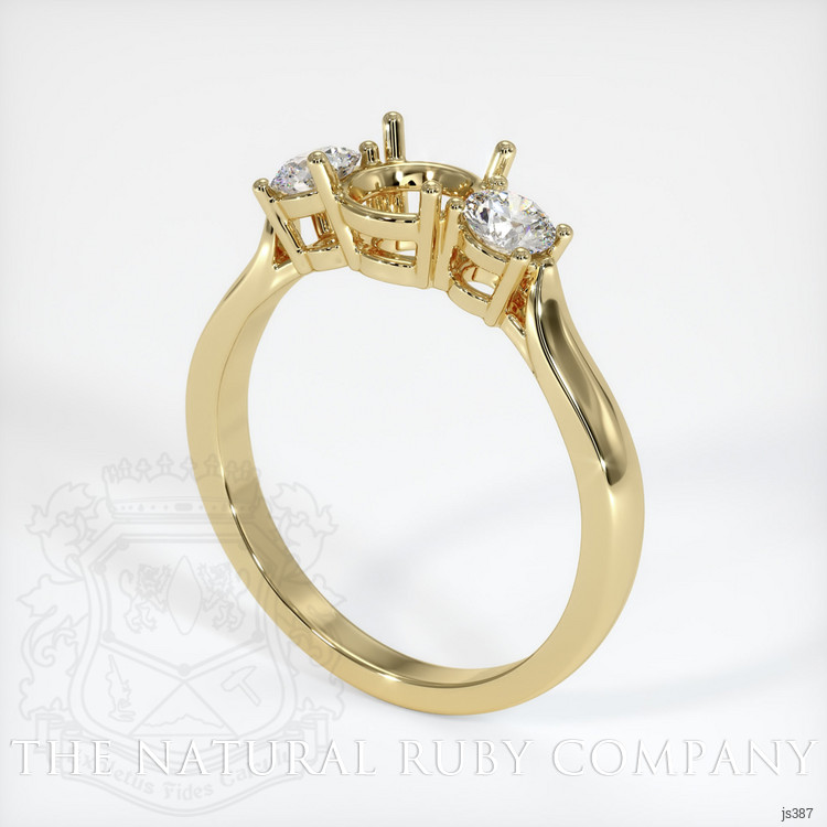 14K Yellow Gold Three Stone Ring Setting