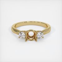 14K Yellow Gold Three Stone Ring Setting Image
