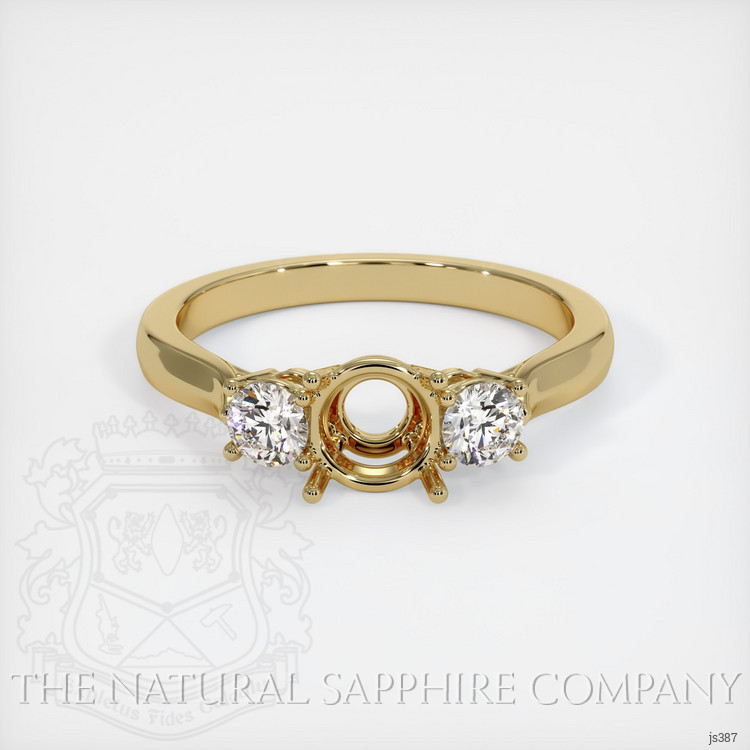 14K Yellow Gold Three Stone Ring Setting