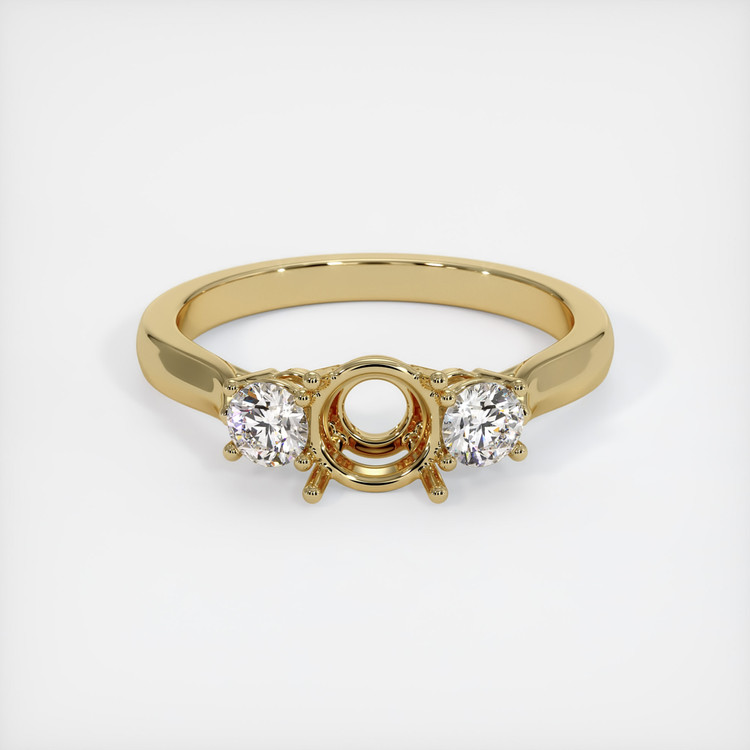 14K Yellow Gold Three Stone Ring Setting