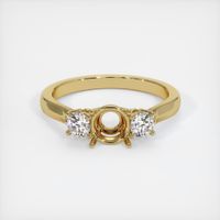 18K Yellow Gold Three Stone Ring Setting Image