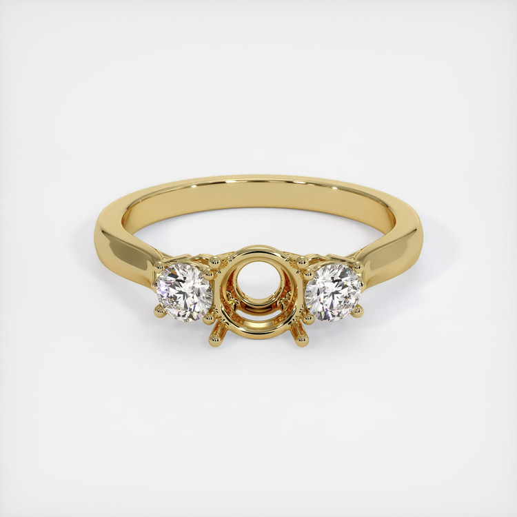 18K Yellow Gold Three Stone Ring Setting