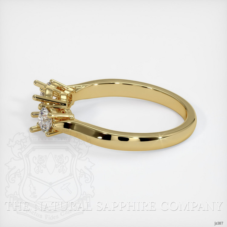 18K Yellow Gold Three Stone Ring Setting