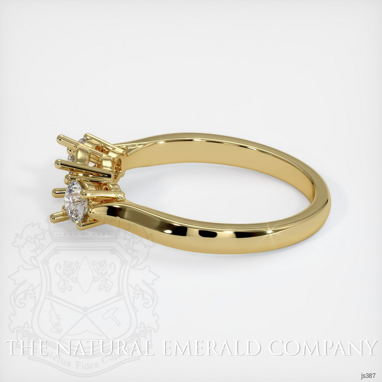 18K Yellow Gold Three Stone Ring Setting