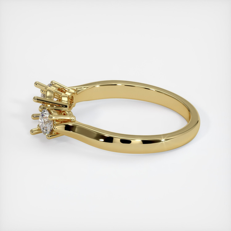18K Yellow Gold Three Stone Ring Setting