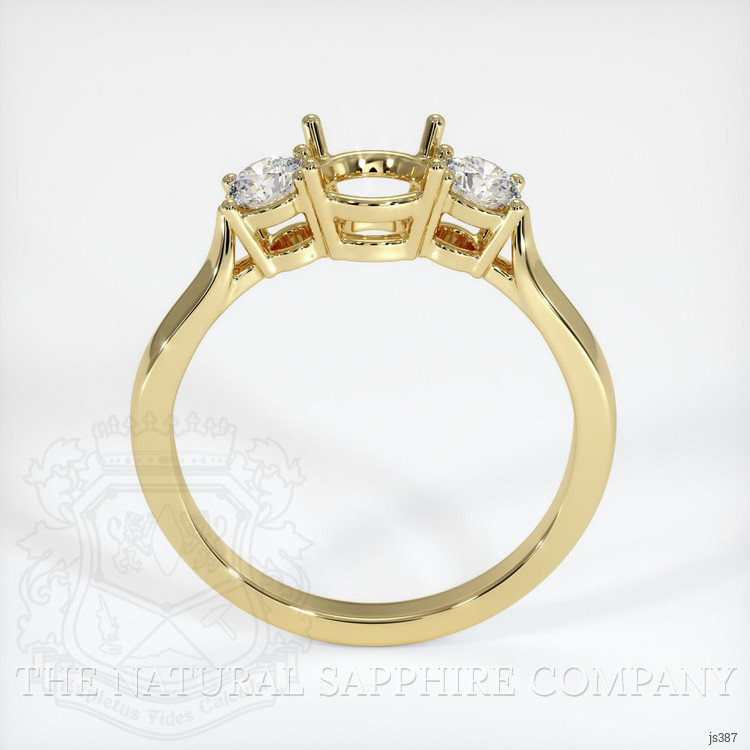 18K Yellow Gold Three Stone Ring Setting