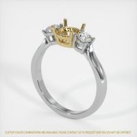 14K Yellow & White Three Stone Ring Setting Video