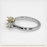 14K Yellow & White Three Stone Ring Setting Image