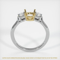 14K Yellow & White Three Stone Ring Setting Image
