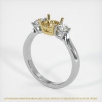 18K Yellow & White Three Stone Ring Setting Video