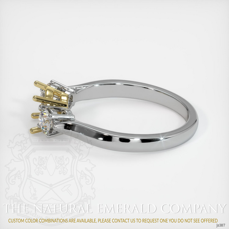 18K Yellow & White Three Stone Ring Setting