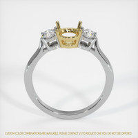 18K Yellow & White Three Stone Ring Setting Image