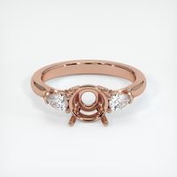 14K Rose Gold Three Stone Ring Setting Image