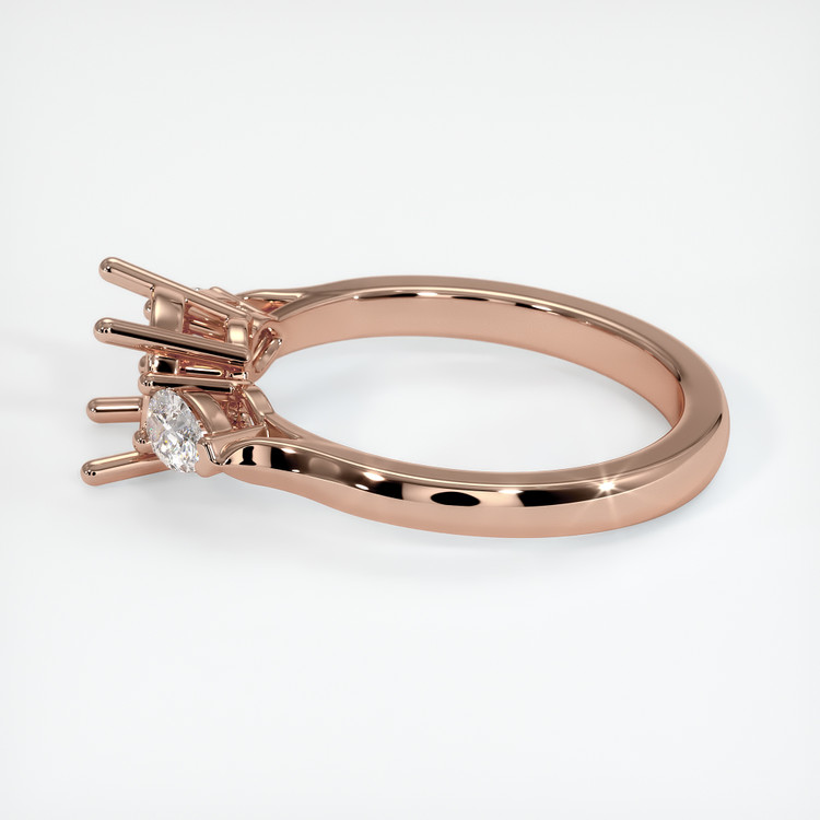 14K Rose Gold Three Stone Ring Setting