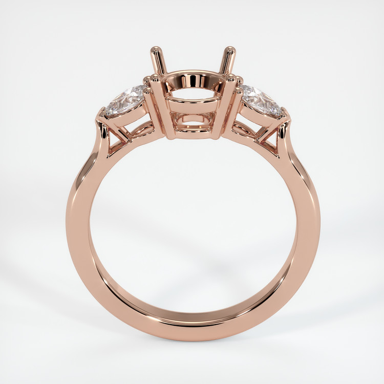 14K Rose Gold Three Stone Ring Setting