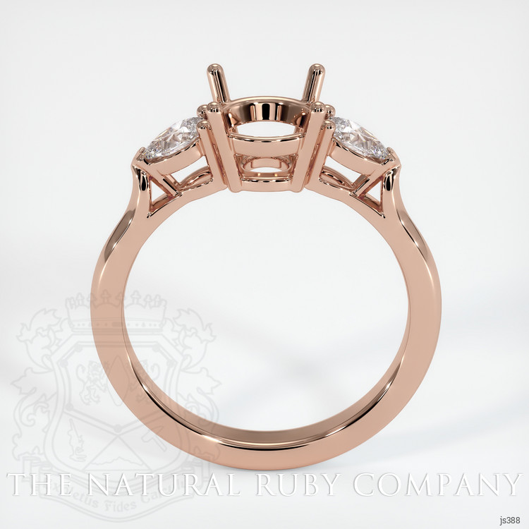 14K Rose Gold Three Stone Ring Setting