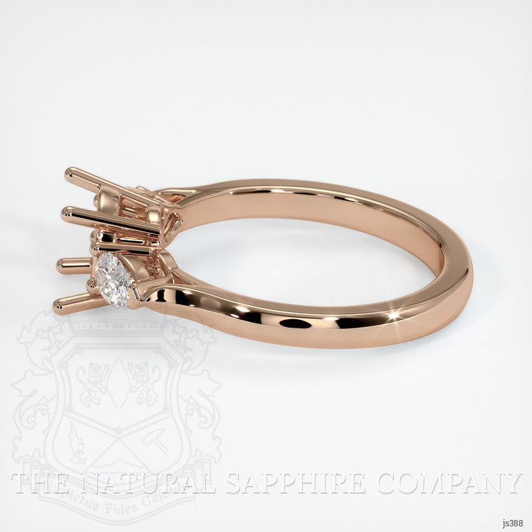 18K Rose Gold Three Stone Ring Setting