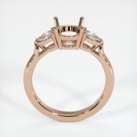 18K Rose Gold Three Stone Ring Setting Image