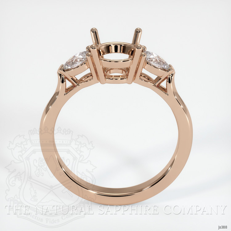 18K Rose Gold Three Stone Ring Setting