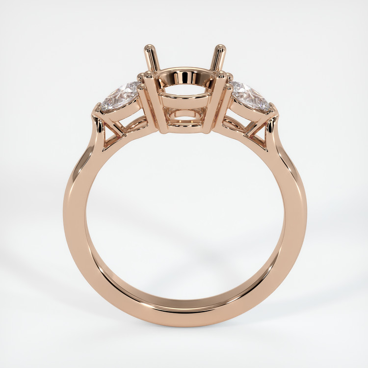 18K Rose Gold Three Stone Ring Setting