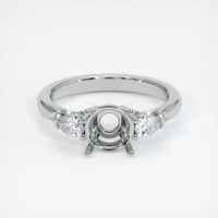 10K White Gold Three Stone Ring Setting Image