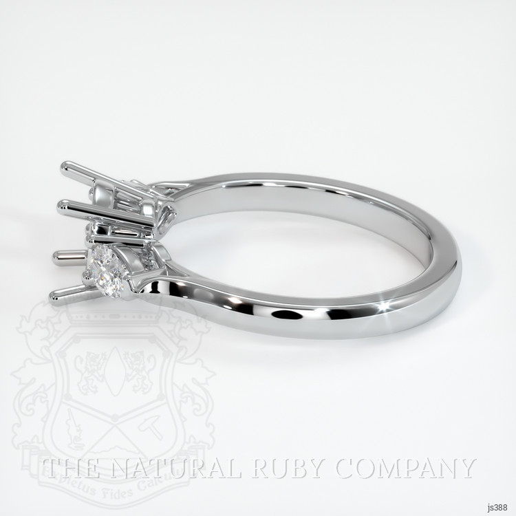 10K White Gold Three Stone Ring Setting