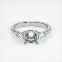 14K White Gold Three Stone Ring Setting Image