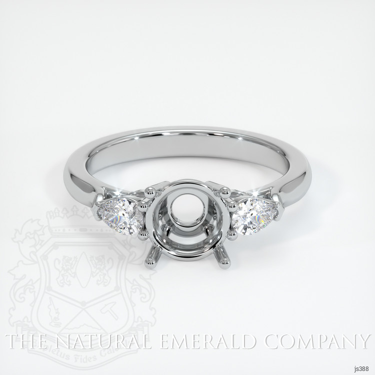18K White Gold Three Stone Ring Setting
