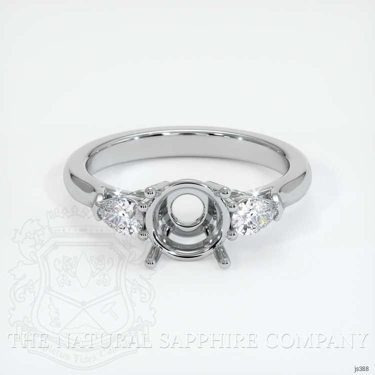 18K White Gold Three Stone Ring Setting