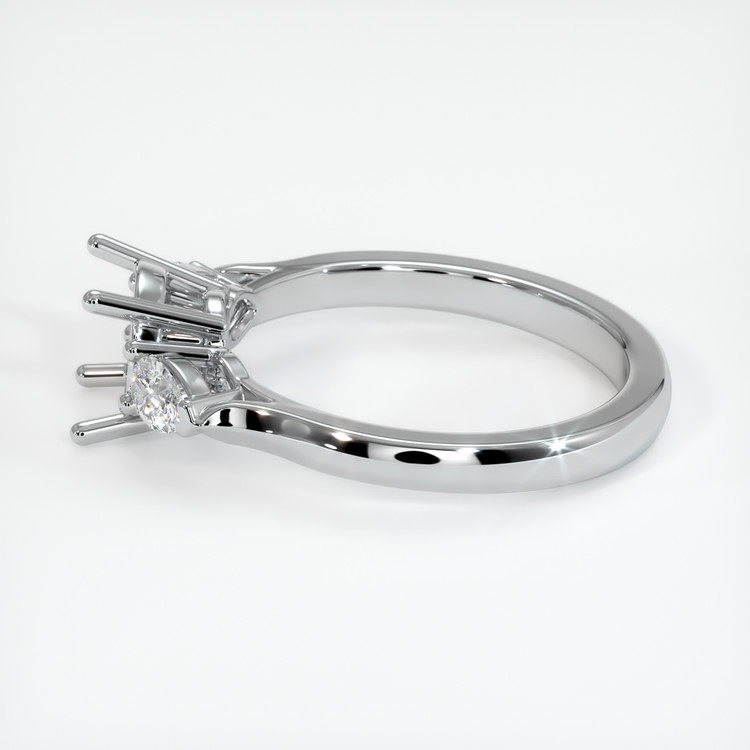 18K White Gold Three Stone Ring Setting