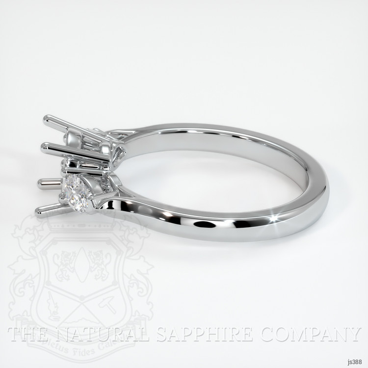 18K White Gold Three Stone Ring Setting