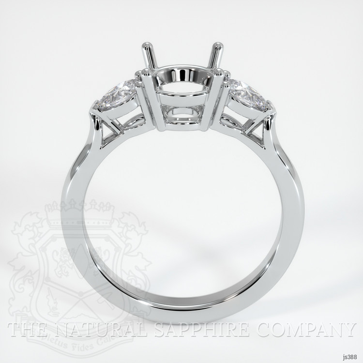 18K White Gold Three Stone Ring Setting