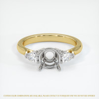 14K White & Yellow Three Stone Ring Setting Image