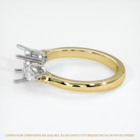 14K White & Yellow Three Stone Ring Setting Image