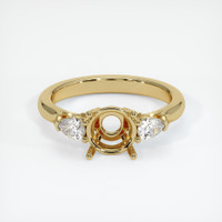 10K Yellow Gold Three Stone Ring Setting Image