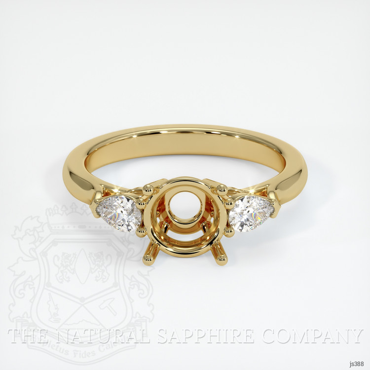 10K Yellow Gold Three Stone Ring Setting