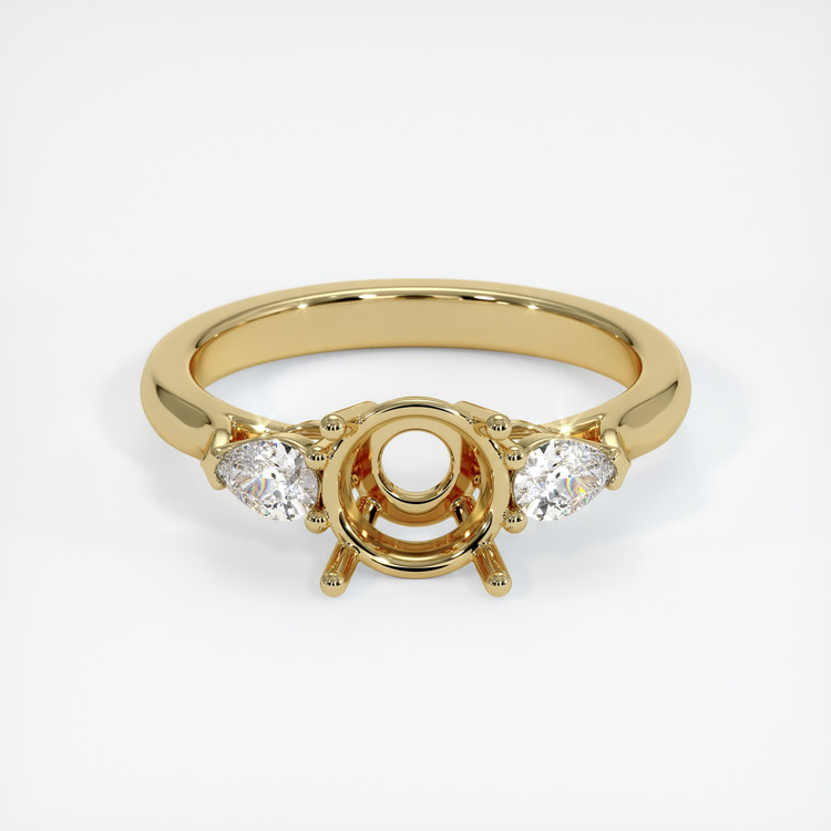 10K Yellow Gold Three Stone Ring Setting