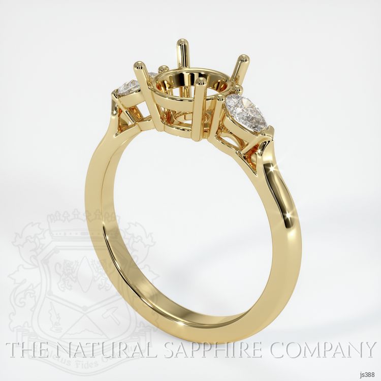 14K Yellow Gold Three Stone Ring Setting