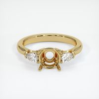 14K Yellow Gold Three Stone Ring Setting Image