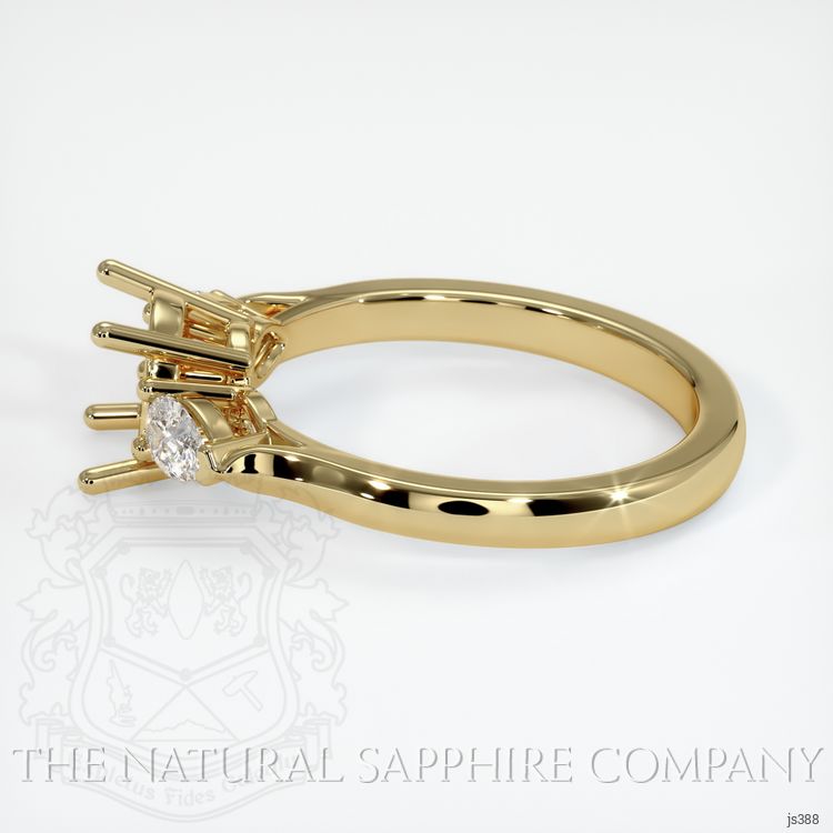 14K Yellow Gold Three Stone Ring Setting