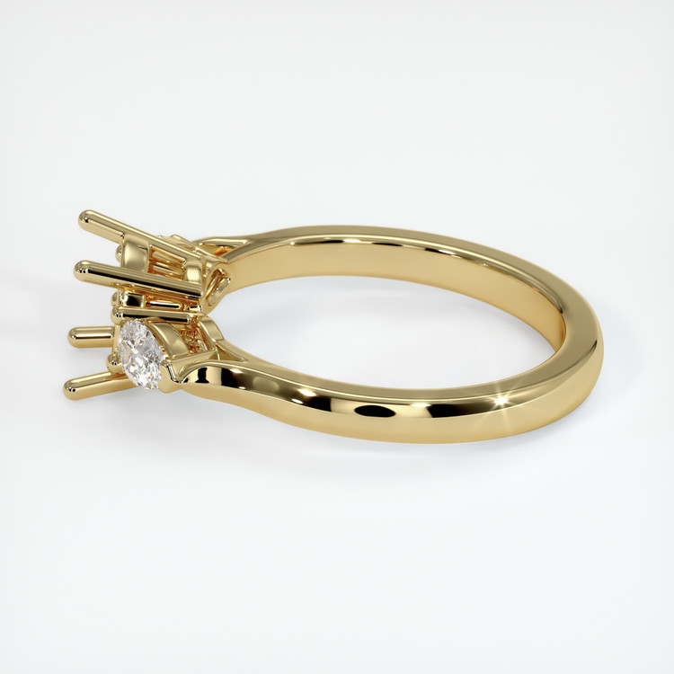 14K Yellow Gold Three Stone Ring Setting