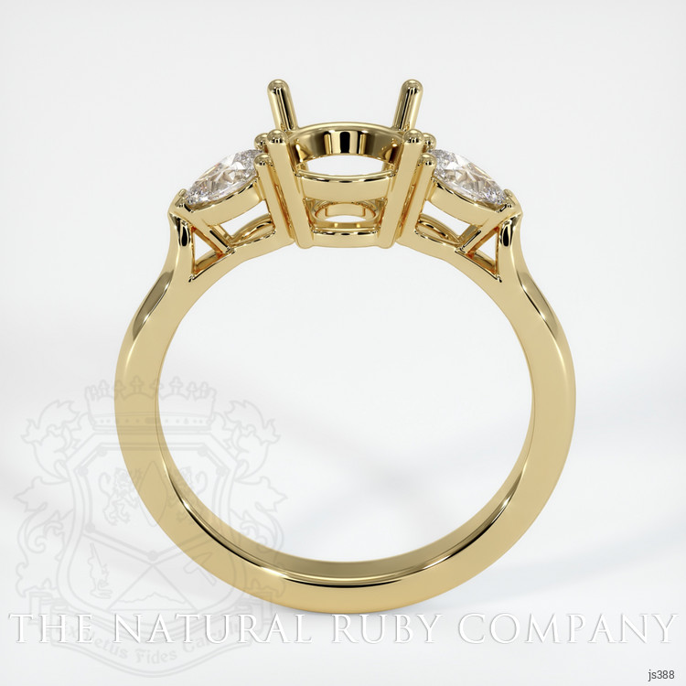 14K Yellow Gold Three Stone Ring Setting