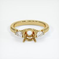 18K Yellow Gold Three Stone Ring Setting Image
