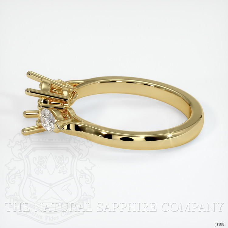 18K Yellow Gold Three Stone Ring Setting