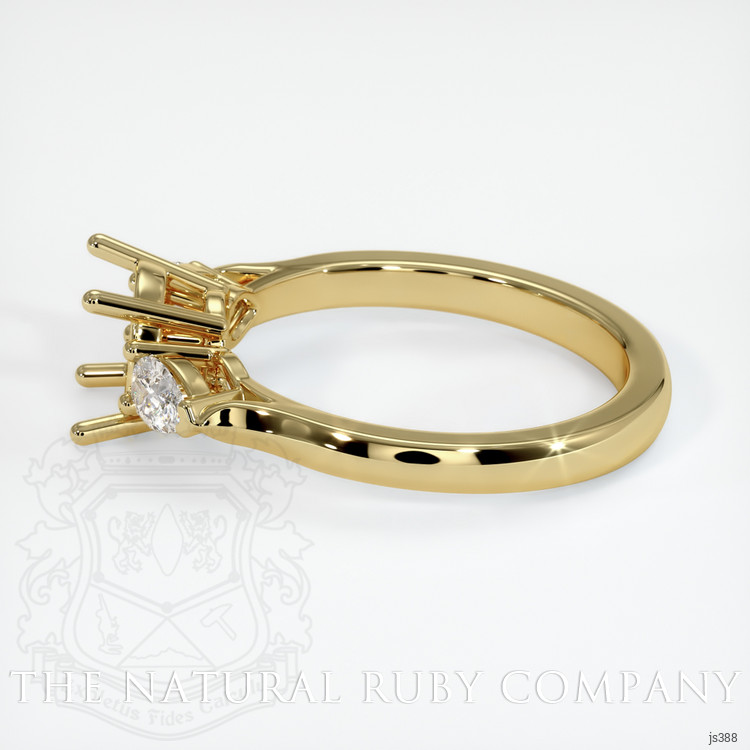 18K Yellow Gold Three Stone Ring Setting